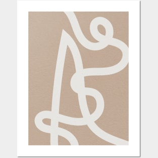 Abstract Minimal Line Art, Neutral, Boho Decor Posters and Art